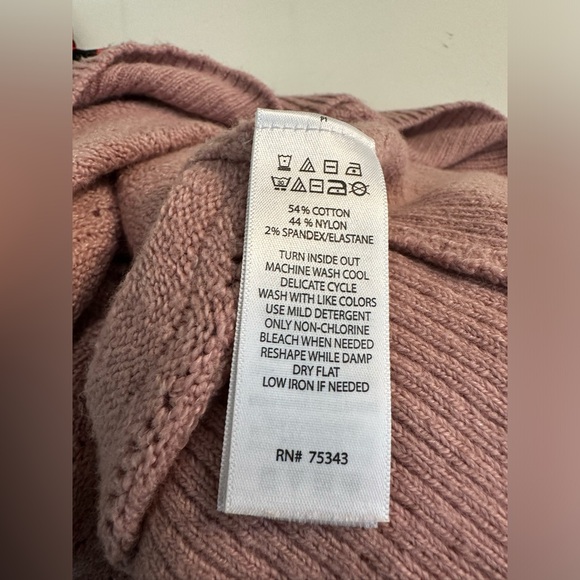 JOIE Pointelle Knit Sweater Dusty Rose Mauve Short Puff Sleeves Pink Pullover - Picture 7 of 8